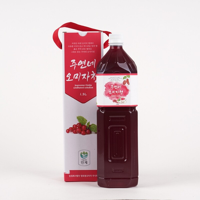 강원더몰,(원더구독) 수제 오미자청 1.5 L(1병) 원액 엑기스 [주연네 오미자]
